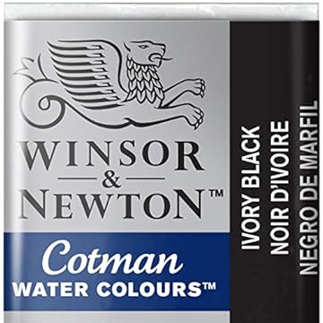Winsor & Newton Cotman Watercolour Paint Half Pan – Ivory Black 331