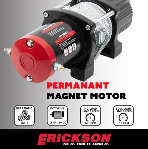 1,814 kg ATV/UTV, guincho elétrico, impermeável, com rolo fairleand e cabo de aço, interruptor com f