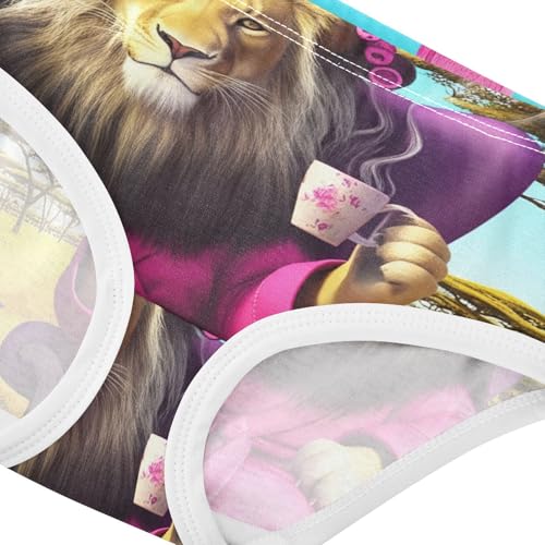 Designer Toddler Underwear Custom 2t Cotton Panties Little Girl Whimsical Scene Lion Funny Briefs Kids Undies4