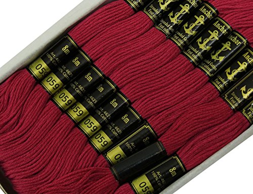Image of Cross Stitch Hand Embroidery Thread Stranded Cotton Craft Sewing Floss 25 Skeins-Dark Magenta