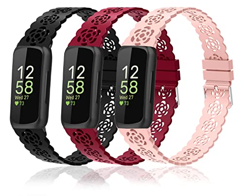 Nigaee ���[�X�V���R���o���h 3�{�p�b�N Fitbit Inspire 3/Inspire 2/Inspire HR/Inspire�ɑΉ� �X�����o���h �\�t�g�X�|�[�c�X�g���b�v ���߉\�Ȍ����p���X�g�o���h �����p