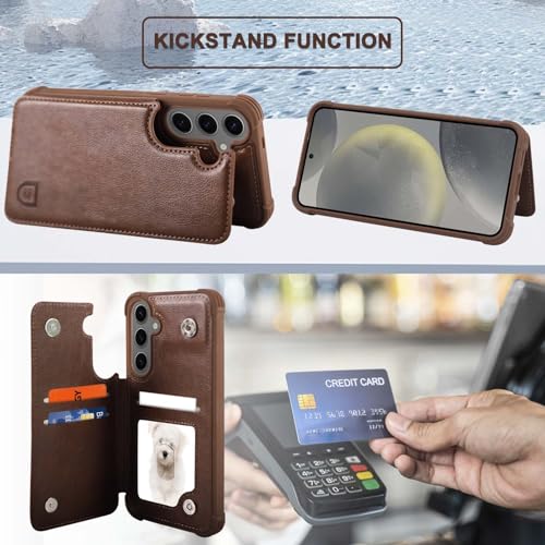Étui Galaxy S24 compatible support magnétique de voiture marron - 5
