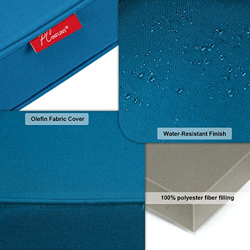 Pcinfuns Patio Chair Cushion 24 X 24 Inch Outdoor Seat Cushions For Patio Furniture Garden Sofa Couch Chair Pads With Adjustable Straps Set Of 2, Blue #TOP2