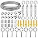 Produktbild Shirylzee 15M 3mm Stahlseil Set, 304 Edelstahl Drahtseil, Rankhilfen für Kletterpflanzen, Stahlseil mit ösen, Spannschloss, Spanndraht Seilspanner für Gardinenseil, Wäscheleine, Zaun