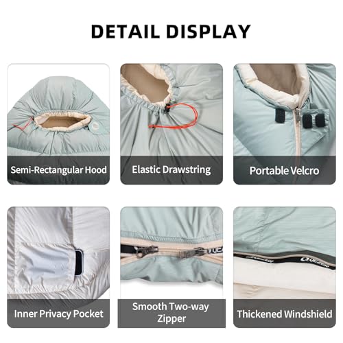 Bolsa de dormir Momia de plumón para adultos, ultraligera para mochilero miniatura 6