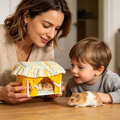 Cama tienda de mascotas y escondite de tela lavable para chinchillas en jaulas interiores 3