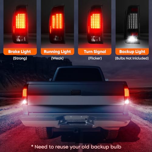 LED Tail Light for Ford F-150 1997-2003, F-150 Heritage 2004, F-250 F-350 F-450 F-550 Super Duty 1999-2007, F-250 Light Duty 1997-1999, Styleside Fleetside, Rear Taillight Assembly by Tresound - Used condition - Image 3