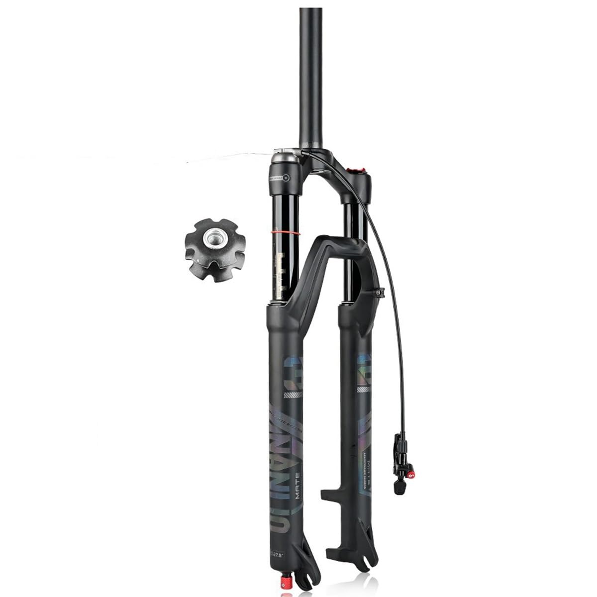 WIQUYBML Air Bike Front Fork 27.5 29 Inch 1 1/8 Straight Steerer Mountain Bikes Suspension Forks 120mm Travel QR 9 * 100mm Rebound Disc Brake Lockout System