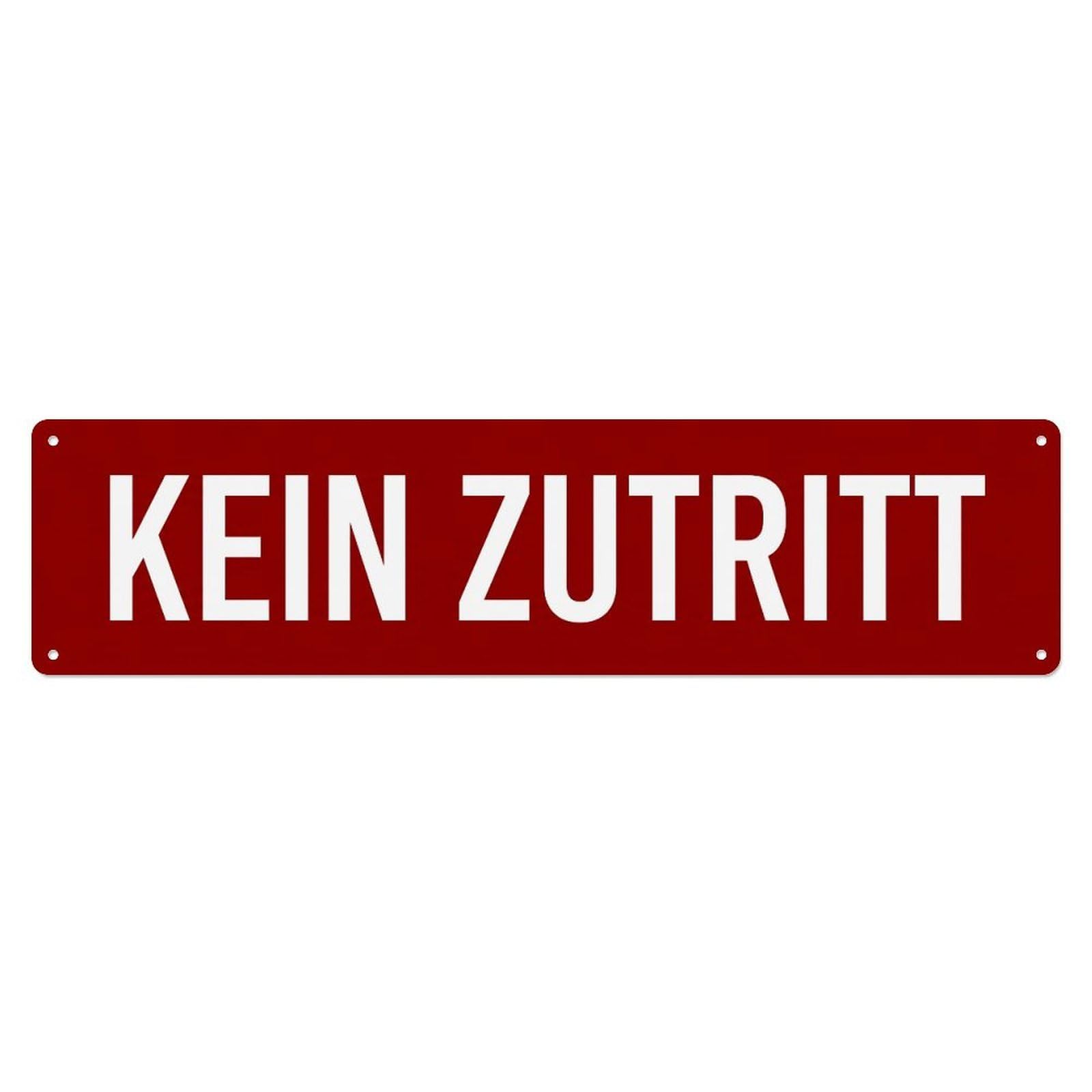 Metal Tin Sign Kein Zutritt Restricted Zone