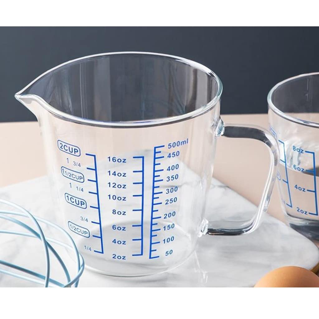 Vaso con Tazas de Leche graduadas Tazas medidoras para Hornear en casa Tazas de Desayuno Tazas graduadas Medidor de Cocina (Color : 250ml) (500ml)