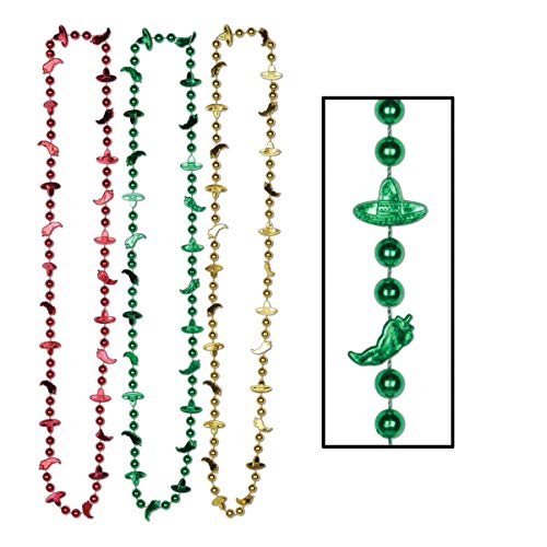 Fiesta Beads (asstd red, gold, green) Party Accessory (1 count) (6/Card)