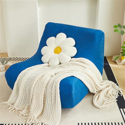 Fansu Funda Sofa Sin Brazos Elastica Tela de Cuero Vintage Funda Sofa de Clic Clac Protector Puff Salon Tatami Puf Cuadrado Gigante para Decoracion Habitacion Juvenil (Azul Real)
