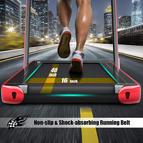 Image of Goplus 2 in 1 Folding Treadmill with Dual Display, 2.25HP Superfit Under Desk Electric Pad Treadmill, Installation-Free, Blue Tooth Speaker, APP Control, Remote Control, Walking Jogging for Home
