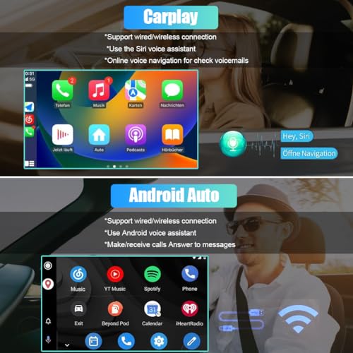 Loddery 9.7 inch Car Radio Stereo for Dodge Ram 1500 2500 3500 2013 2014 2015 2016 2017 2018, 2GB +32GB, with Wireless & Wired Carplay,Built-in GPS WiFi DSP Camera MIC (Only fit Manual AC) (2+32G)
