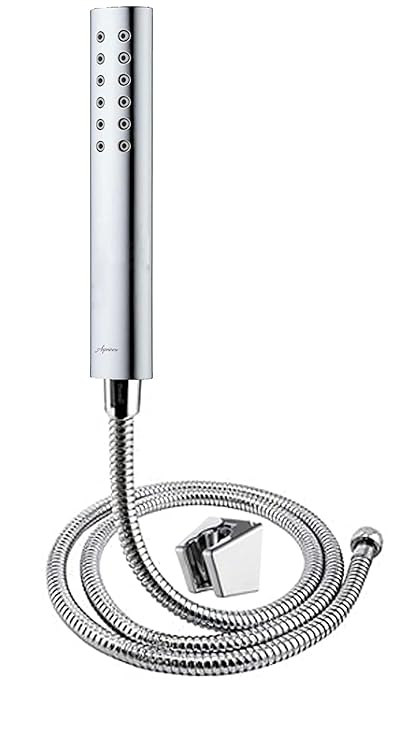 Aquieen Hand Shower With 1.5 Meter Ss 304 Grade Shower Tube & Wall Hook (Round), Silver