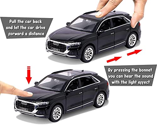 Image of ARNIYAVALA 1:24 Diecast Audi Q8 Toy Car Scale Model,Pull Back Vehicles Alloy Simulation Supercar with Lights and Sound Also for Car Dashboard,Kids,Adult