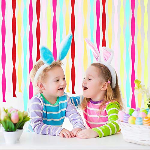 12 rolos de papel crepe para Páscoa, 300 m, serpentinas de papel crepe, rosa, azul, amarelo, verde,