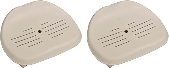 Intex 28502E PureSpa Non-Slip Removable Contoured Seat for Inflatable Hot Tub Spa Accessory with Adjustable Heights, Tan, (2 Pack)