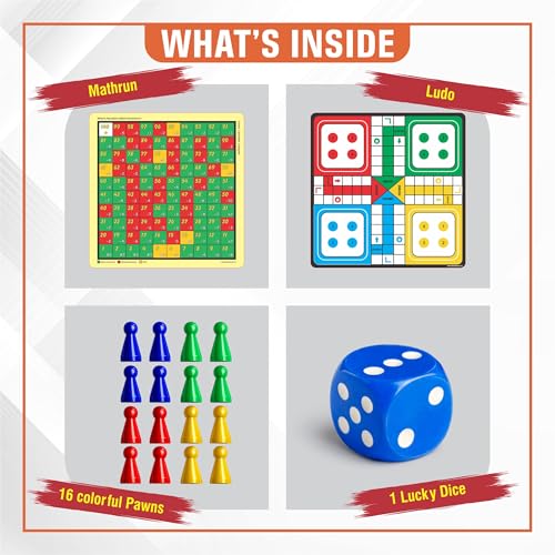 Image of 2-in-1 Board Game for Kids & Family | Mathrun Learning Game + Classic Ludo Combo | Fun Educational Board Game for Kids & Adults