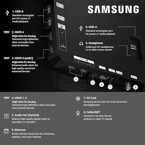 SAMSUNG 42-Inch Class OLED S90F 4K Smart TV (2025 Model) NQ4 AI Gen3 Processor, 4K AI Upscaling Pro, OLED HDR +, Motion Xcelerator 144Hz, Samsung Vision AI, Alexa Built-in