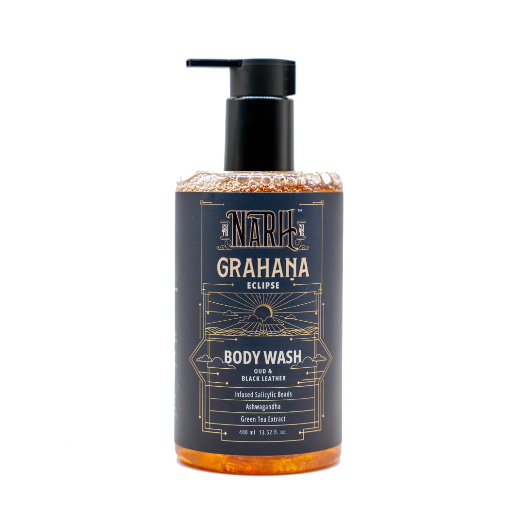 NARH Grahana Eclipse Body Wash for Men | Oud & Black Leather Fragrance | Infused Salicylic Beads, Ashwagandha & Green Tea Extract | Deep Cleansing, Hydrating & Odour Control | Sulphate Free, Paraben Free | 400 ml-image-24