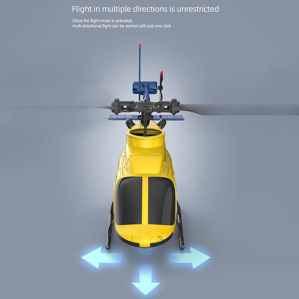 Helikopter RC w skali 1:42 z funkcją startu/lądowania jednym przyciskiem, systemem żyroskopowym 2,4G 6CH 6G, funkcją utrzymania wysokości i przepływem optycznym dla początkujących, RTF,Gray,2 Battery