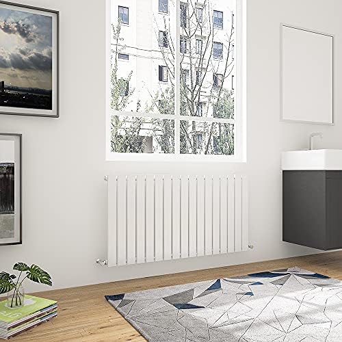 Acezanble 1800x408mm Vertical Flat Panel Radiator White Double Modern Central Heating Radiators for Bathroom Kitchen Living Room