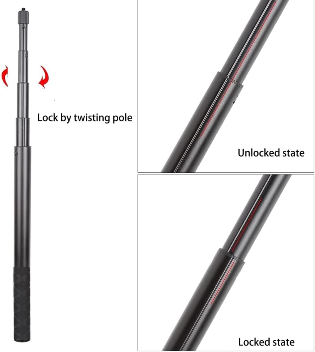 PellKing 155cm/61 Selfie Stick for Osmo Pocket 3 + Protective Cage Extension Adapter Frame, 14.5-61inches extendable Monopod for Osmo Pocket 3 Camera