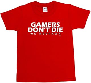 bras 1Tee Kids Boys Gamers Don't Die, We Respawn T-Shirt-3XL Black