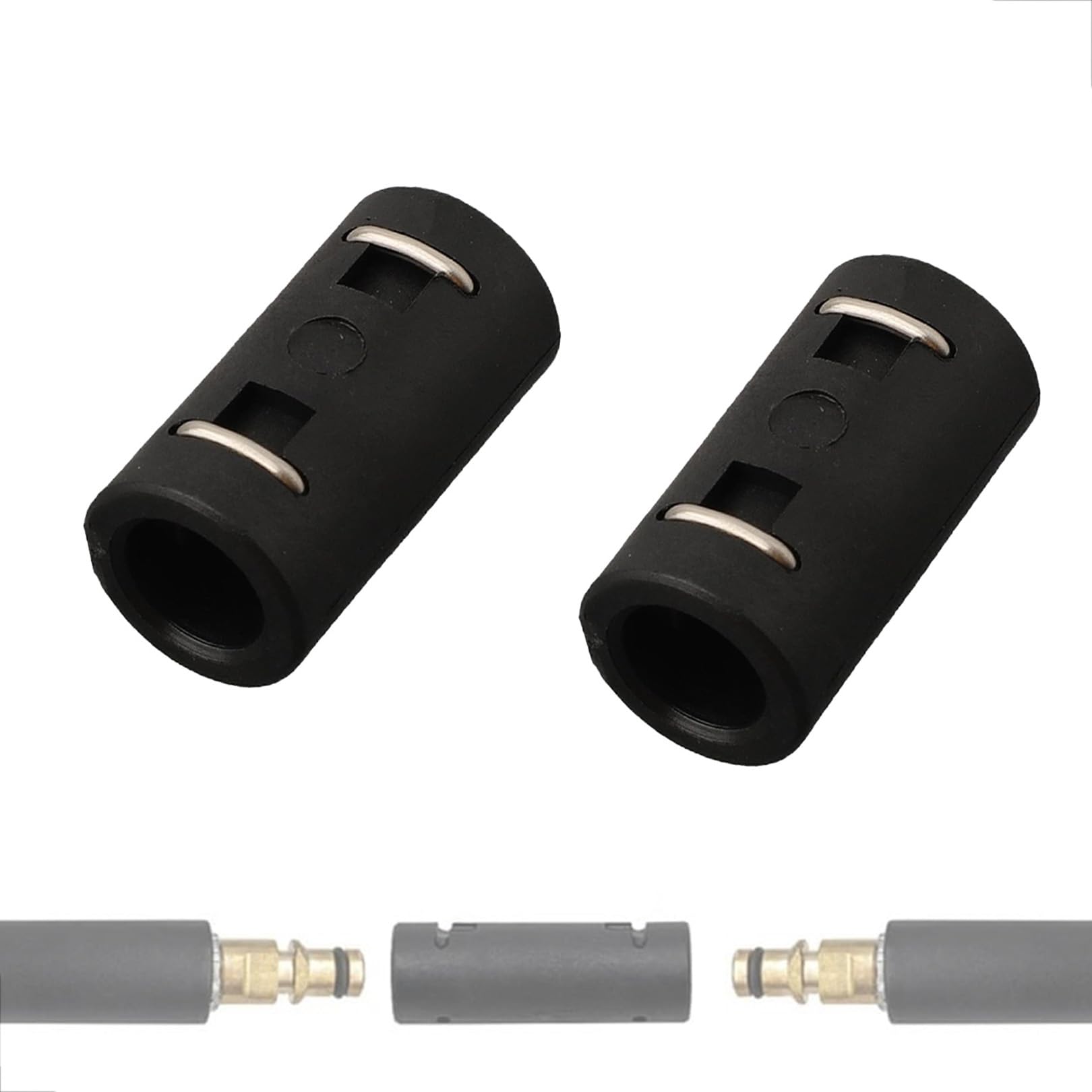 2 Stück Hochdruckreiniger Schlauch Verbinder,Hose Connect Verlängerung Adapter,Hochdruck Schlauchkupplung Connector,Hose Pipe Quick Connectors,für Kärcher K2 Clic K3 K4 K5 K6 K7 Series wie 2.641-721.0
