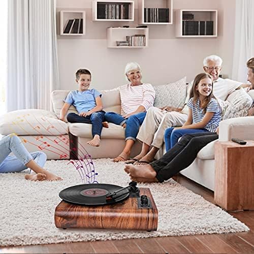 Miniatura 7 de popsky Tocadiscos, altavoces estéreo de doble canal integrados con lápiz capacitivo Ruby actualizado, tocadiscos retro Bluetooth de 3 velocidades de