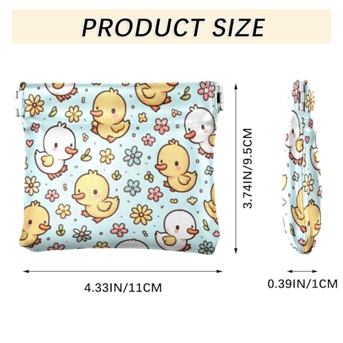 Cute Duck Coin Purse Leather Pouch Change Purse, Squeeze Coin Pouch for Cards, Keys & Lipsticks, Unisex3
