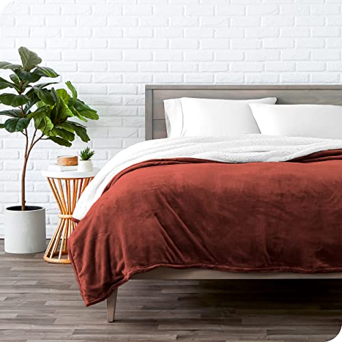 Bare Home Manta de Lana Sherpa - Cálido y Ligera - Manta de Felpa Suave y …