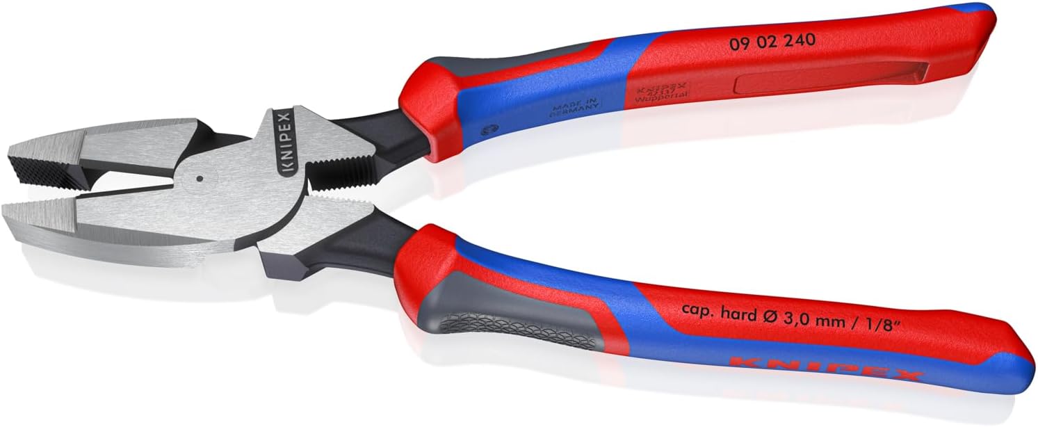 KNIPEX Tools - High Leverage Lineman's, New England Head, Multi-Component (0902240SBA), 9 inches
