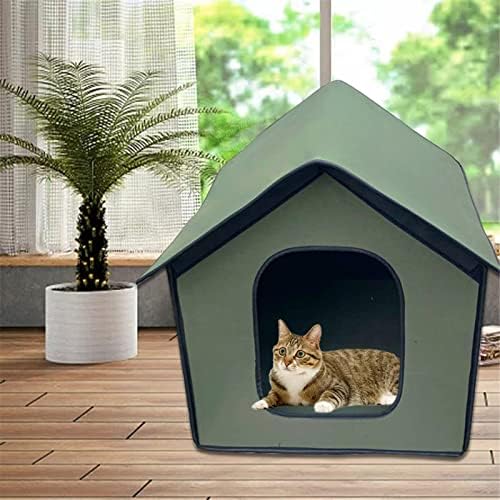 Pet Outdoor House, Waterproof Cat House Dog House Pet Outdoor Cat House, Outdoor Rainproof Dog House Cat House Villa Tent Collapsible Pet Shelter for Cat Dog, Winter Resistant, Foldable