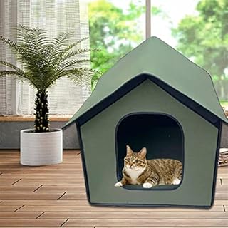 Pet Outdoor House, Waterproof Cat House Dog House Pet Outdoor Cat House, Outdoor Rainproof Dog House Cat House Villa Tent Collapsible Pet Shelter for Cat Dog, Winter Resistant, Foldable
