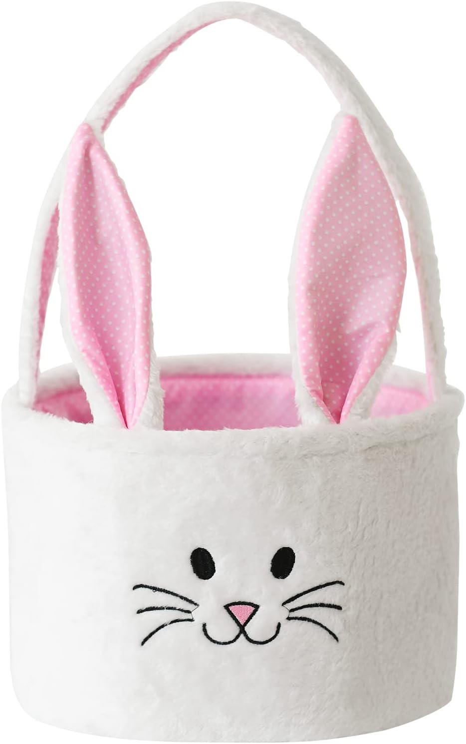 Easter Baskets For Kids Plush Rabbit Basket For Egg Hunt Rabbit Cubes With Ears Storage Easter Stuffers For Babies Bunny Bags For Route, Pink