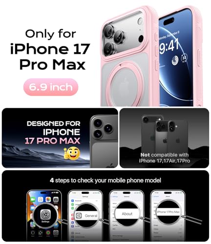 Image of iPhone 17 Pro Max Case with Stand for Women, Strong Magnetic for iPhone 17