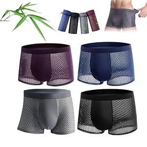 Newdvmmss Boxer en Fibre de Bambou, Boxer en Fibre de Bambou, sous-vêtements pour Hommes en Nylon Respirant (3XL,4 pcs - A)