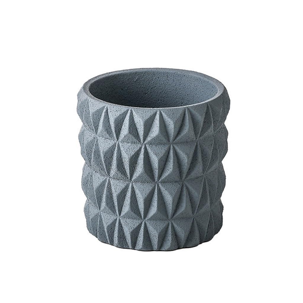 GELASIGE Flower Pots Light Luxury Flower Pot Round Flower Pot Modern Simple Style Cement Flower Pot Desktop Flower Pot Outdoor Flower Pots(B)