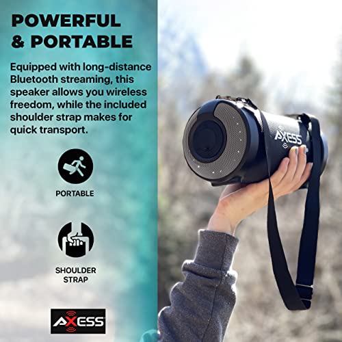 Axess Portable Wireless Bluetooth Speaker — Usb C, Fm Radio, & Aux Inputs 3” Speaker For Rich Sound & Bass With Led Lights, Tws+ Link, Good For Home Or Outdoor Use Spbl1010 Small Bluetooth Speaker #TOP5