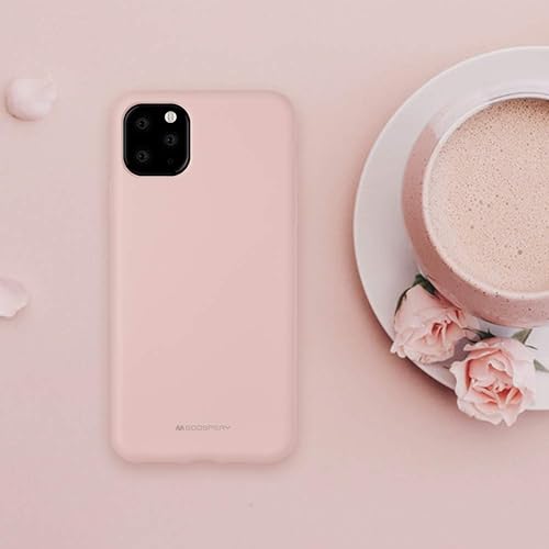Miniatura 7 de GOOSPERY Funda de silicona líquida para Apple iPhone 11 Pro Max (6.5 pulgadas), funda protectora de goma con forro de microfibra suave (arena rosa)