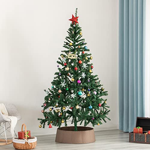 Gardenised Large Rattan Collar Tree Skirt - Brown #TOP2