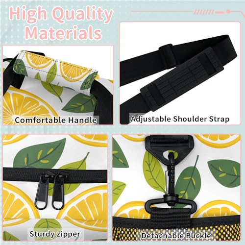 Watercolor Lemon Slices Travel Duffle Bag - Waterproof weekend luggage bag, men's sports and fitness bag, delivery hospital storage bag, overnight luggage bag with pull rod cover2