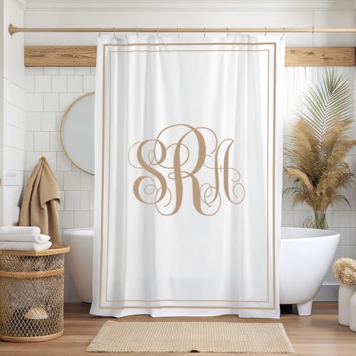 ViVi Love Custom Monogram Shower Curtain Personalized Initials Shower Curtain