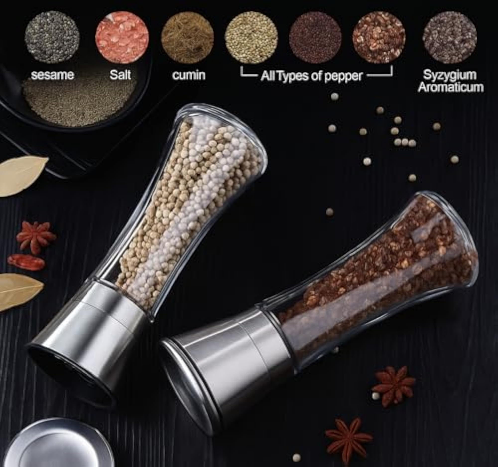Stainless Steel Pepper Grinder and Crusher