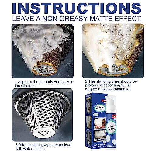 Croot 2Pcs Bubble Cleaner Foam，All-Purpose Bubble Cleaner Spray, Foam Cleaner All Purpose Heavy Duty, Kitchen Bubble Cleaner Spray With 2 Brush #TOP5