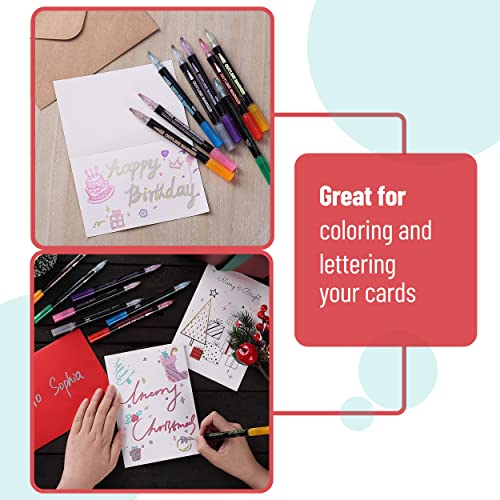Mr. Pen- Double Line Outline Markers, 10 Colors, Shimmer Markers, Self-Outline Metallic Markers, Outline Pens, Craft Pens #TOP2