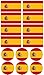 Haberdashery Online 28 Autocollants du Drapeau de l'Espagne. Autocollants pour vélos, Motos, Accessoires (Espagne)