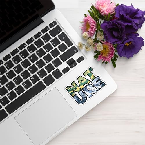Image of Nature Sticker 5 Inch Waterproof Vinyl Mountain Forest Landscape Decal for Laptop Water Bottle Phone Notebook Outdoor Adventure Aesthetic Travel Gift